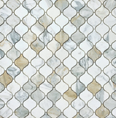 Calacatta Gold Arabesque Marble Mosaic Honed